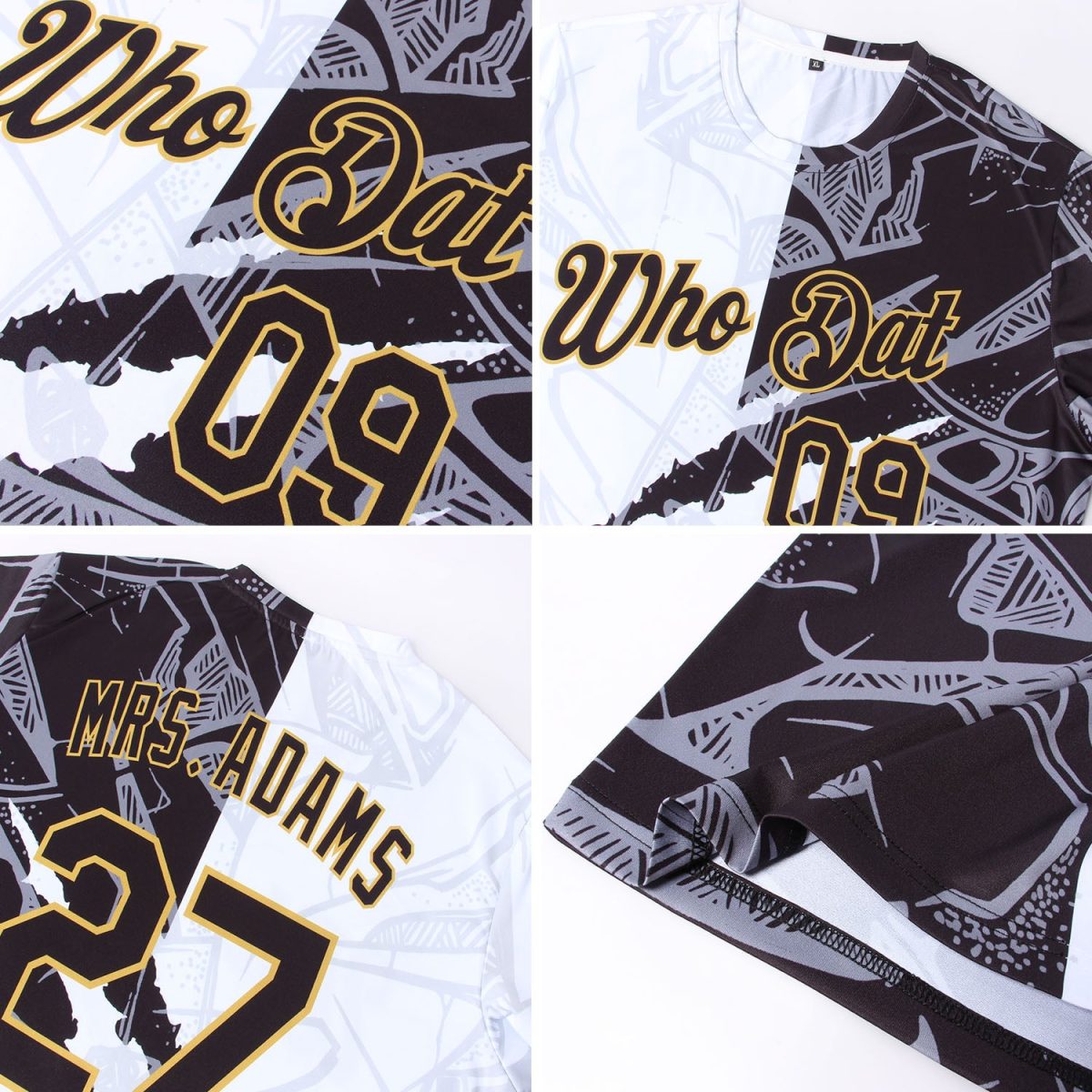 Custom Graffiti Pattern Black-Old Gold 3D Performance T-Shirt