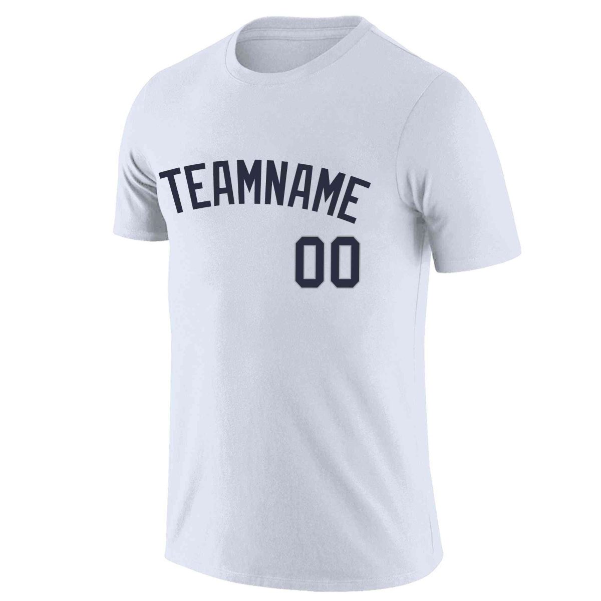 Custom White Navy Classic Style Crew neck T-Shirts Full Sublimated