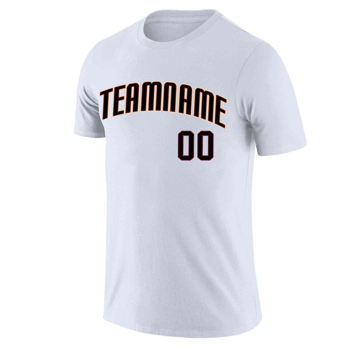 Custom White Black-Red Classic Style Crew neck T-Shirts Full Sublimated